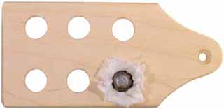 Loading Block, for .50 caliber patched round ball, 2-3/8" x 5", maple, sanded, unfinished